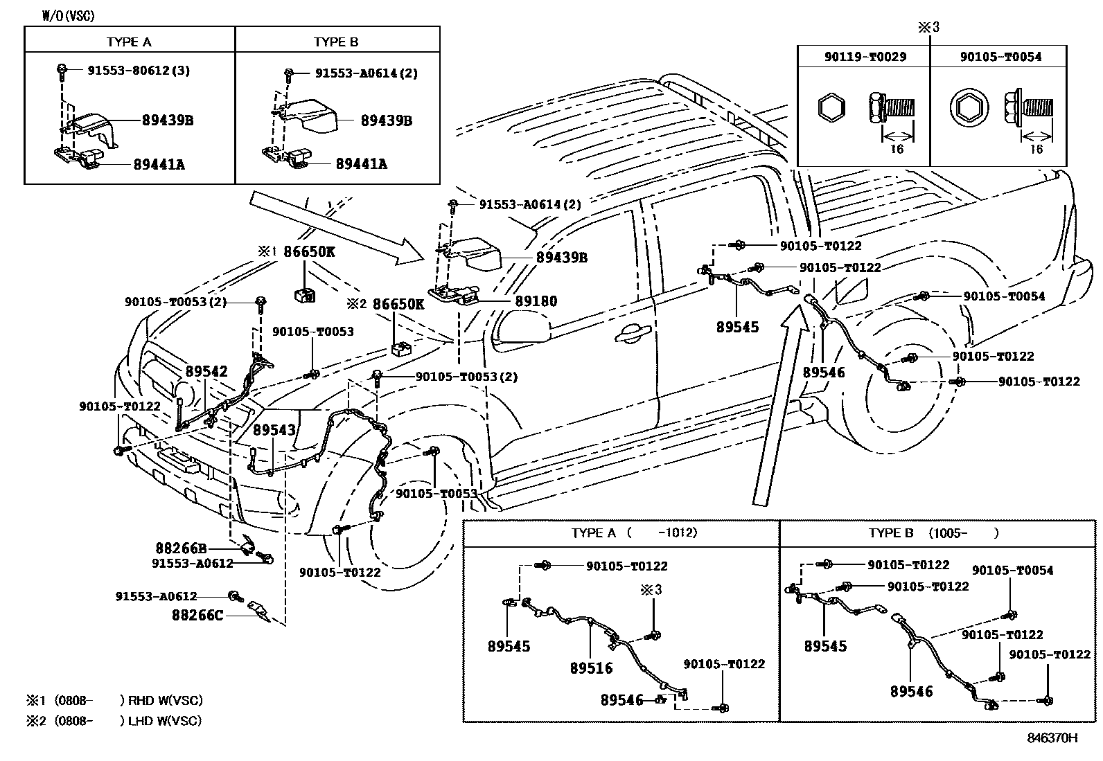 Toyota HILUX ABS 和 VSC EPC diagram — 846370H
