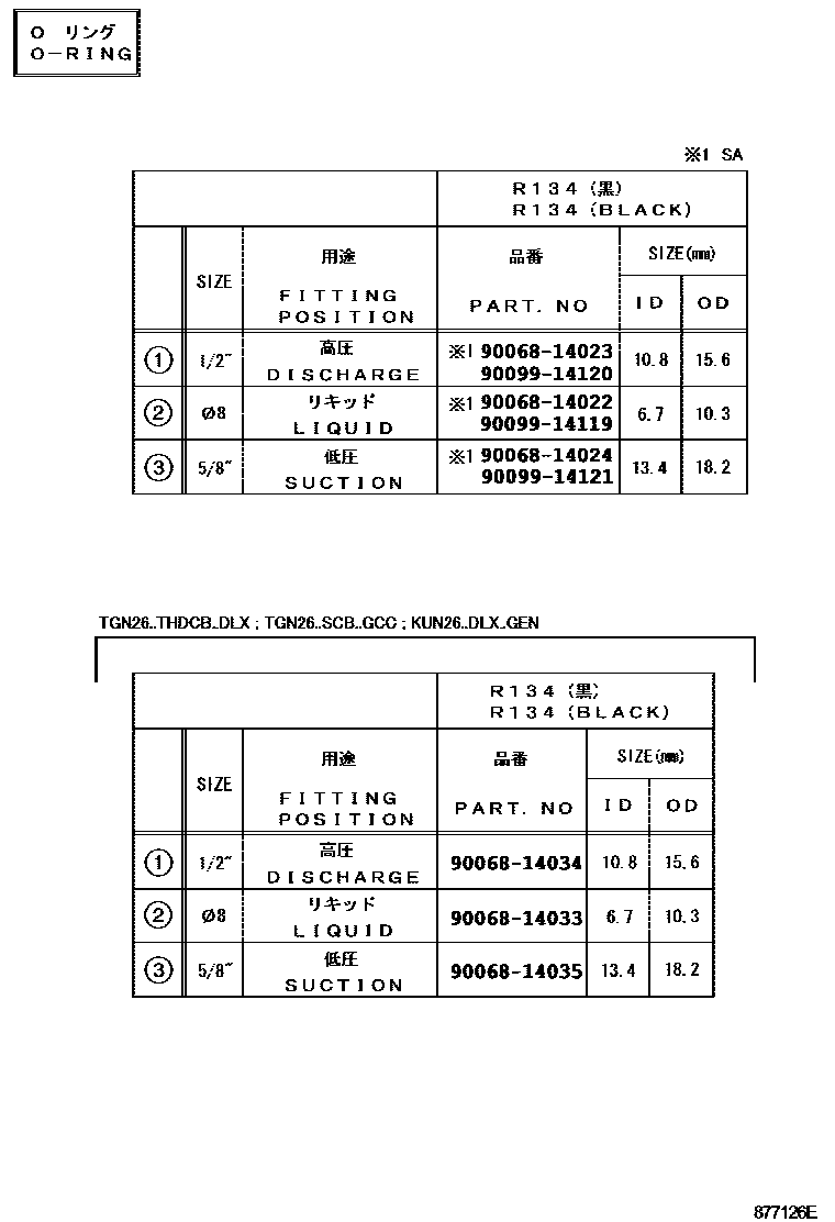 Toyota HILUX 暖风和空调系统 - 冷却器组件 EPC diagram — 877126E