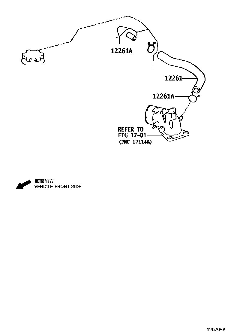 Toyota HILUX Ventilation Hose EPC diagram — 120795A