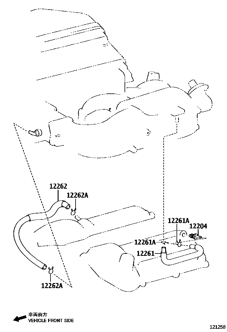 Toyota HILUX Ventilation Hose EPC diagram — 121258