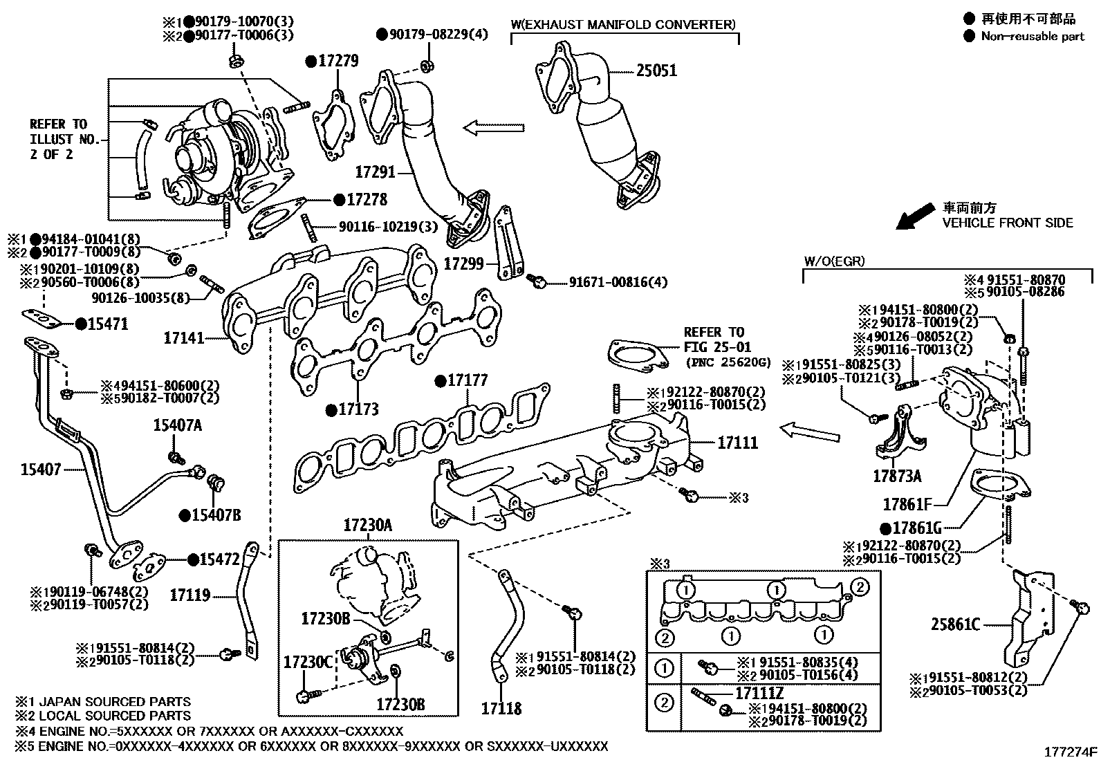 Toyota HILUX Manifold EPC diagram — 177274F