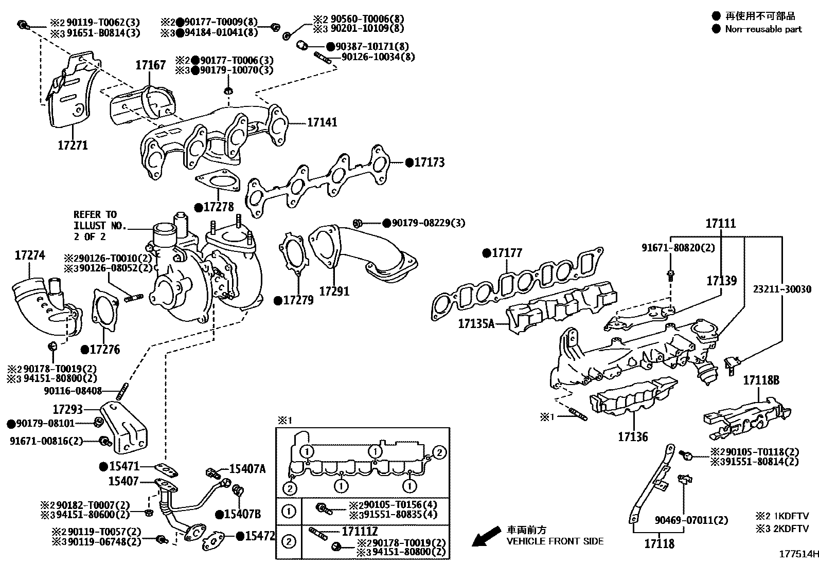 Toyota HILUX Manifold EPC diagram — 177514H