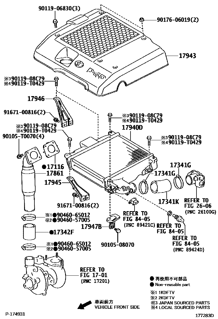 Toyota HILUX Air Cleaner EPC diagram — 177283D