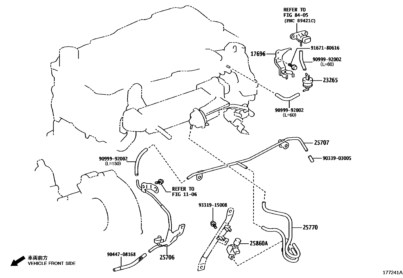 Toyota HILUX vacuum tube EPC diagram — 177241A