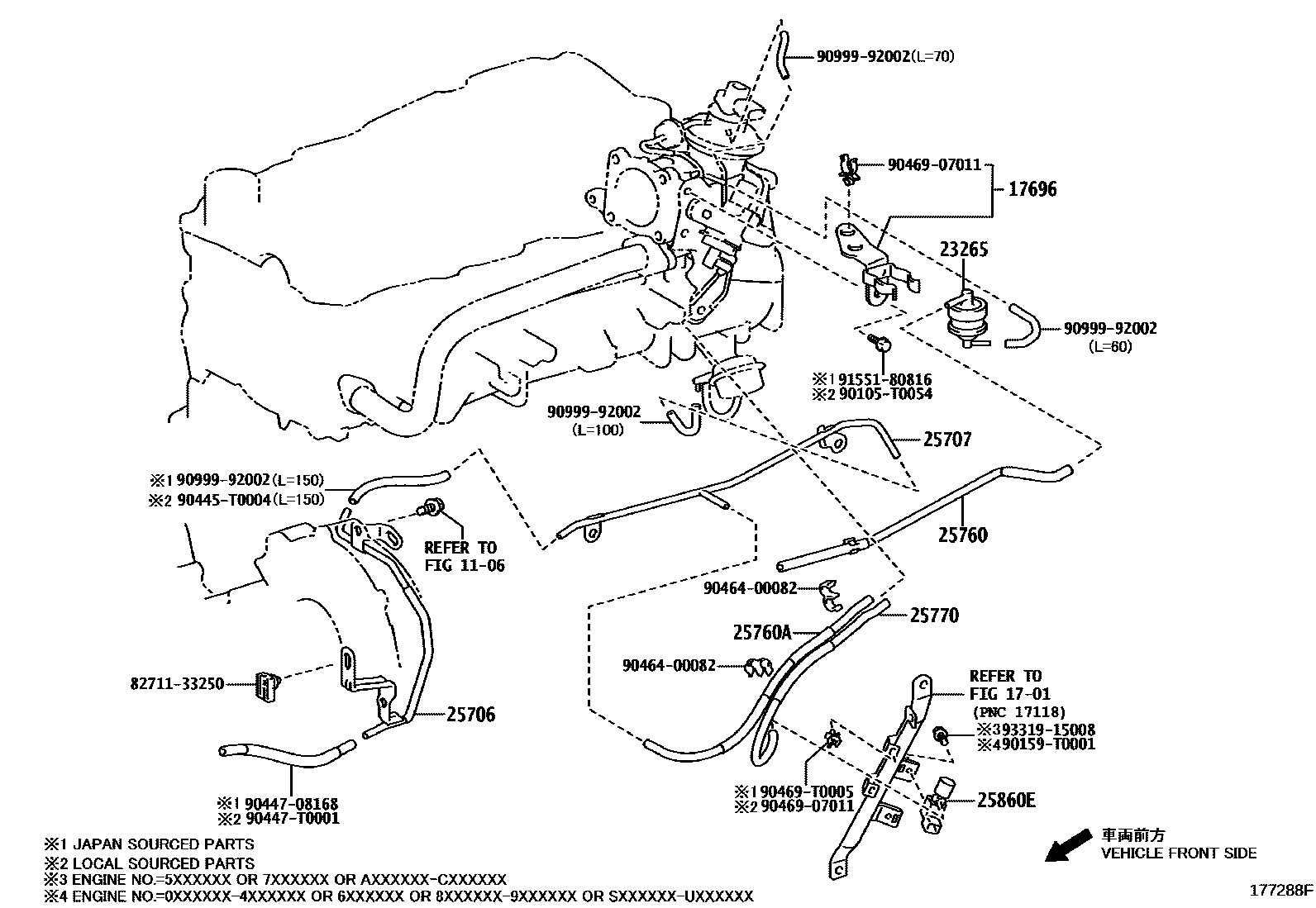 Toyota HILUX vacuum tube EPC diagram — 177288F