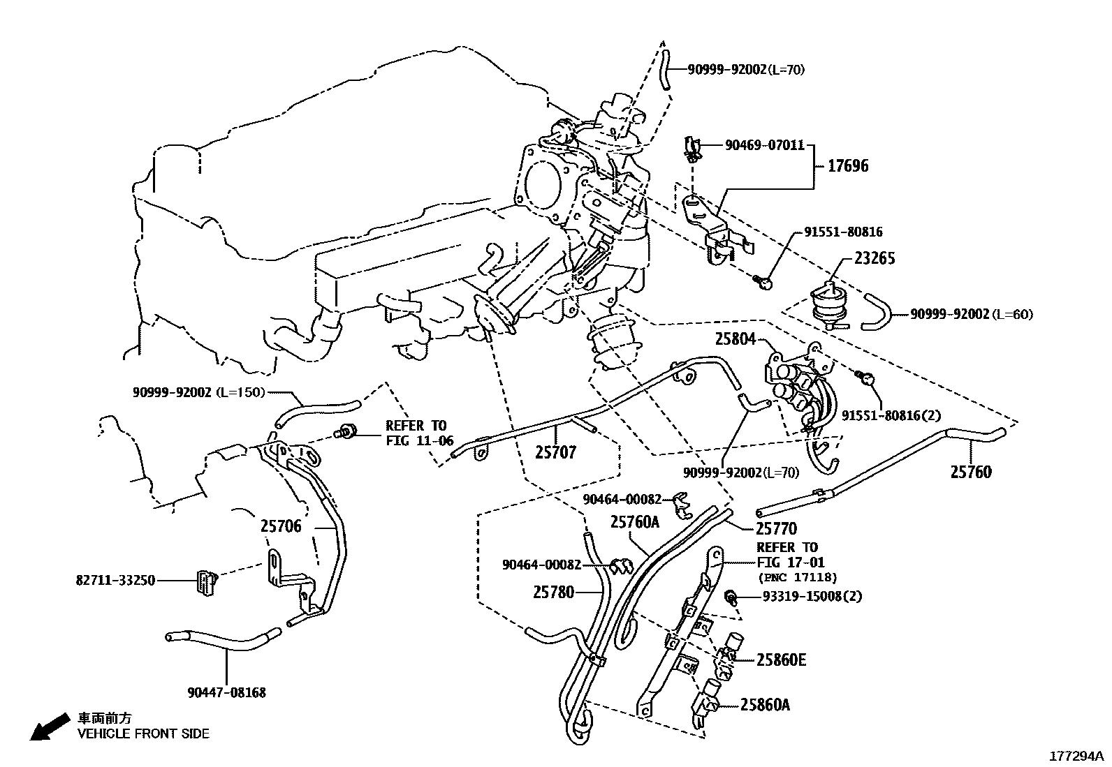 Toyota HILUX vacuum tube EPC diagram — 177294A