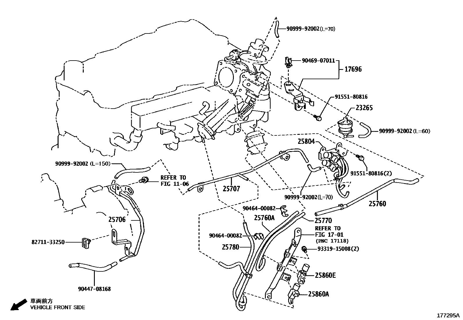 Toyota HILUX vacuum tube EPC diagram — 177295A