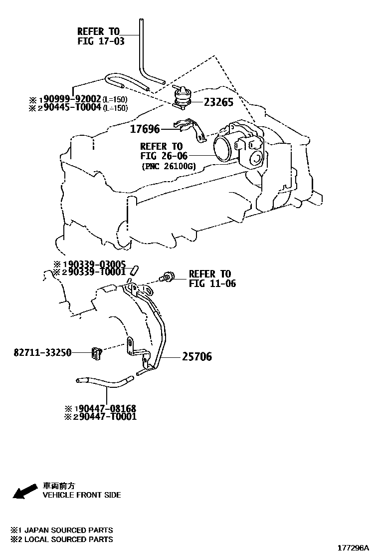 Toyota HILUX vacuum tube EPC diagram — 177296A