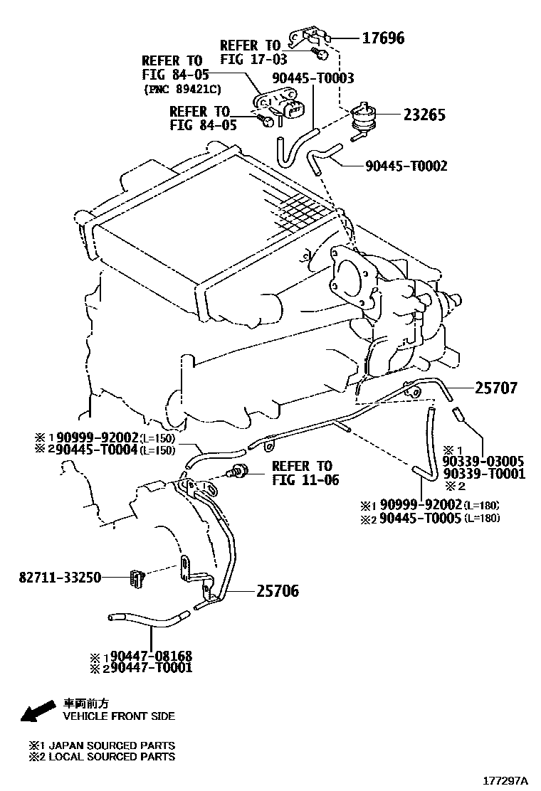 Toyota HILUX vacuum tube EPC diagram — 177297A