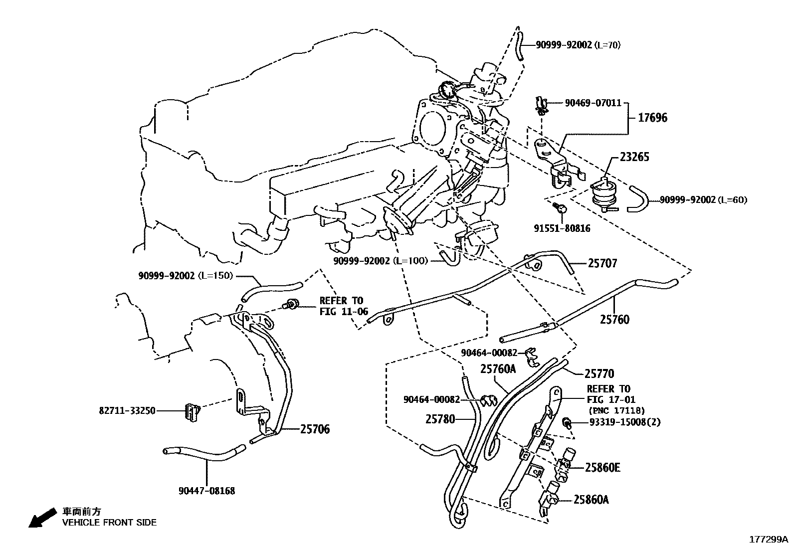 Toyota HILUX vacuum tube EPC diagram — 177299A