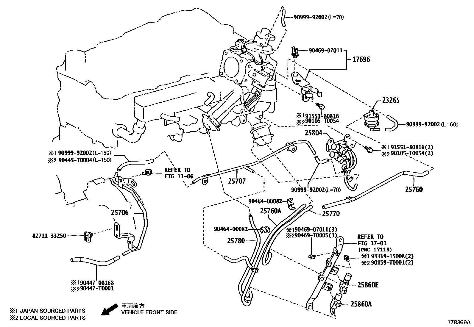 Toyota HILUX vacuum tube EPC diagram — 178369A