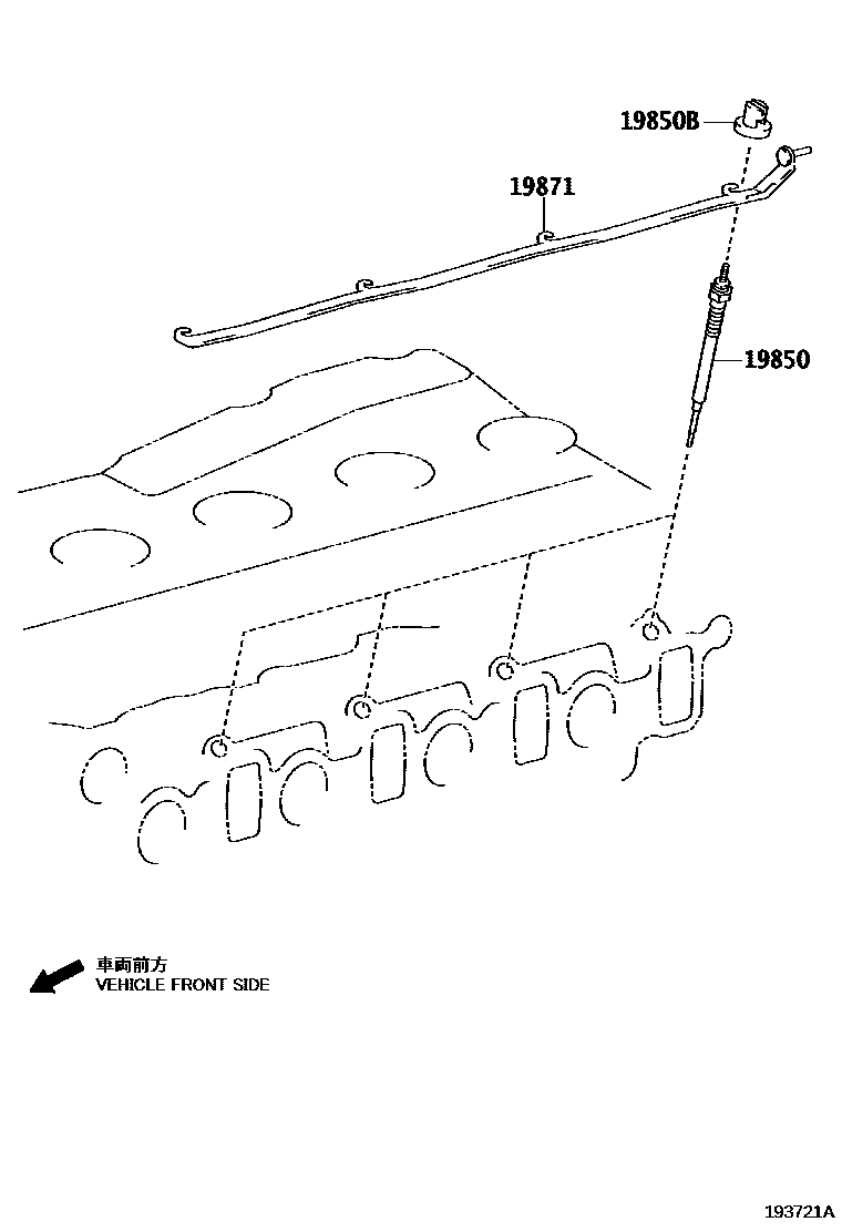 Toyota HILUX 点火线圈和火花塞 /电热塞 EPC diagram — 193721A