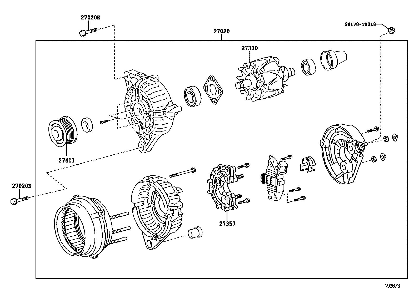 Toyota HILUX Alternator EPC diagram — 193673