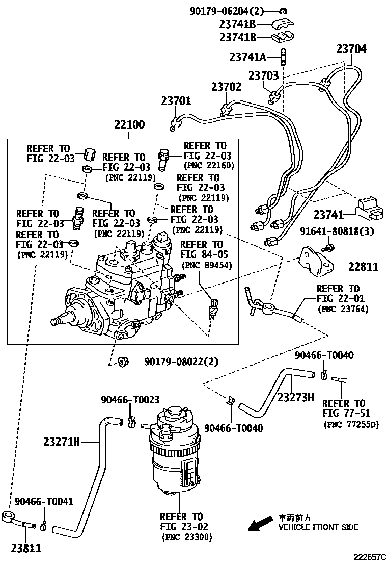 Toyota HILUX 喷油泵总成 EPC diagram — 222657C