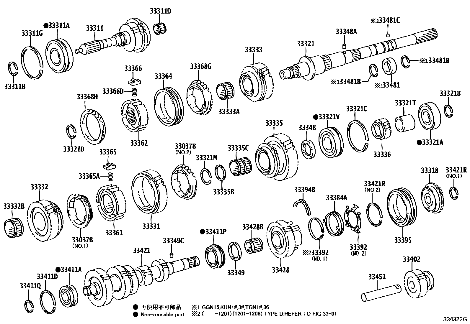 Toyota HILUX 变速器齿轮(MTM) EPC diagram — 334322G