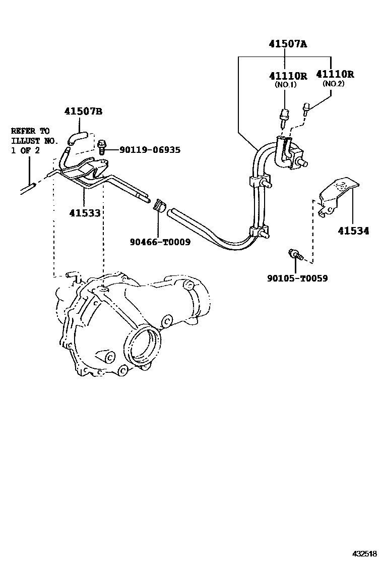 Toyota HILUX 前桥壳和差速器 EPC diagram — 432518