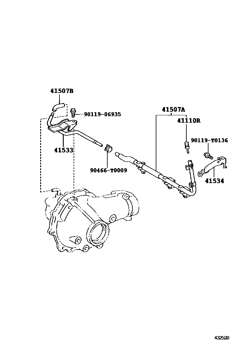 Toyota HILUX 前桥壳和差速器 EPC diagram — 432520