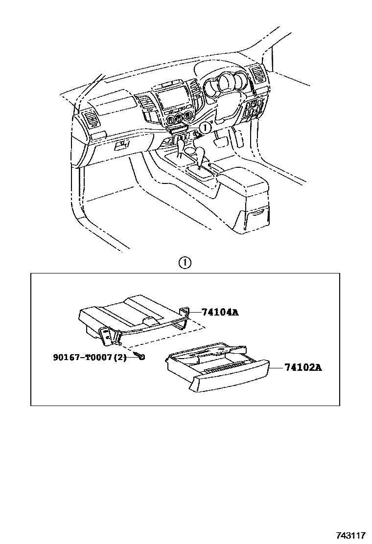Toyota HILUX 烟灰盒 EPC diagram — 743117