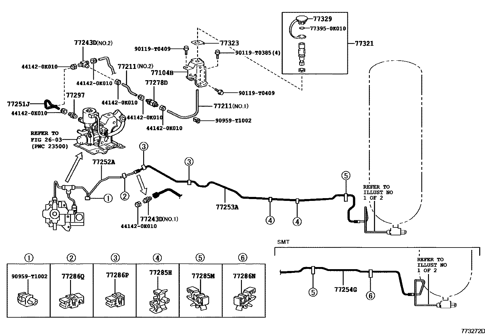 Toyota HILUX 燃油箱和燃油管 EPC diagram — 773272D