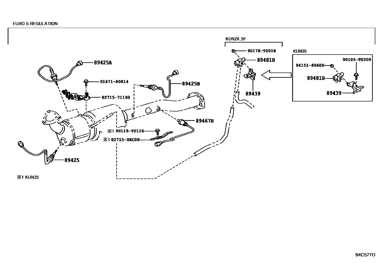 Toyota HILUX 开关和继电器和ECU EPC diagram — 84C577D