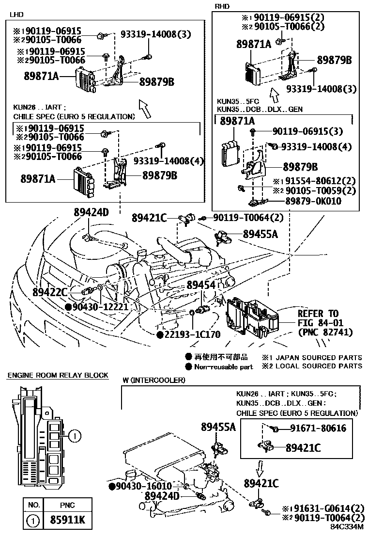 Toyota HILUX 电子控制柴油机(ECD) EPC diagram — 84C334M