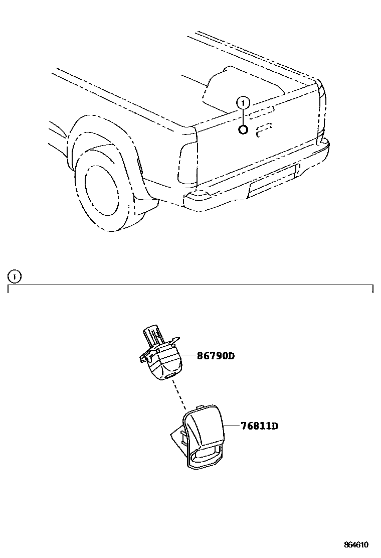 Toyota HILUX 倒车影像和摄像头 EPC diagram — 864610