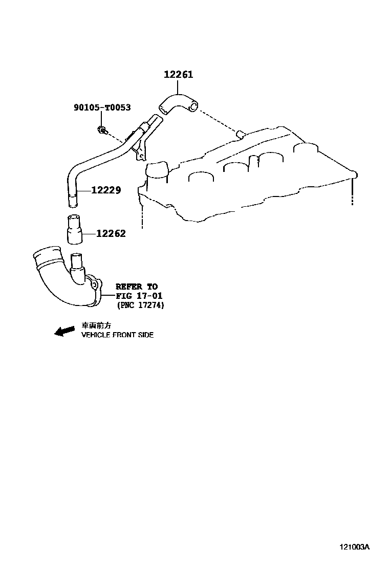 Toyota HILUX Ventilation Hose EPC diagram — 121003A