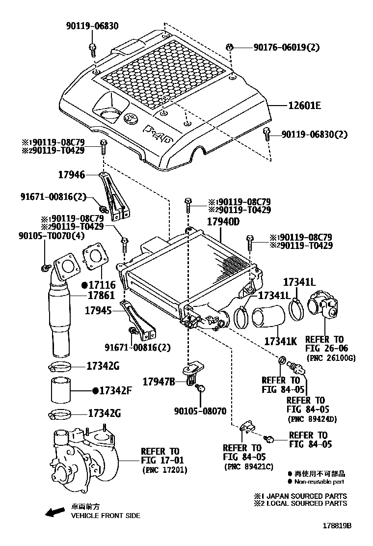 Toyota HILUX Air Cleaner EPC diagram — 178819B