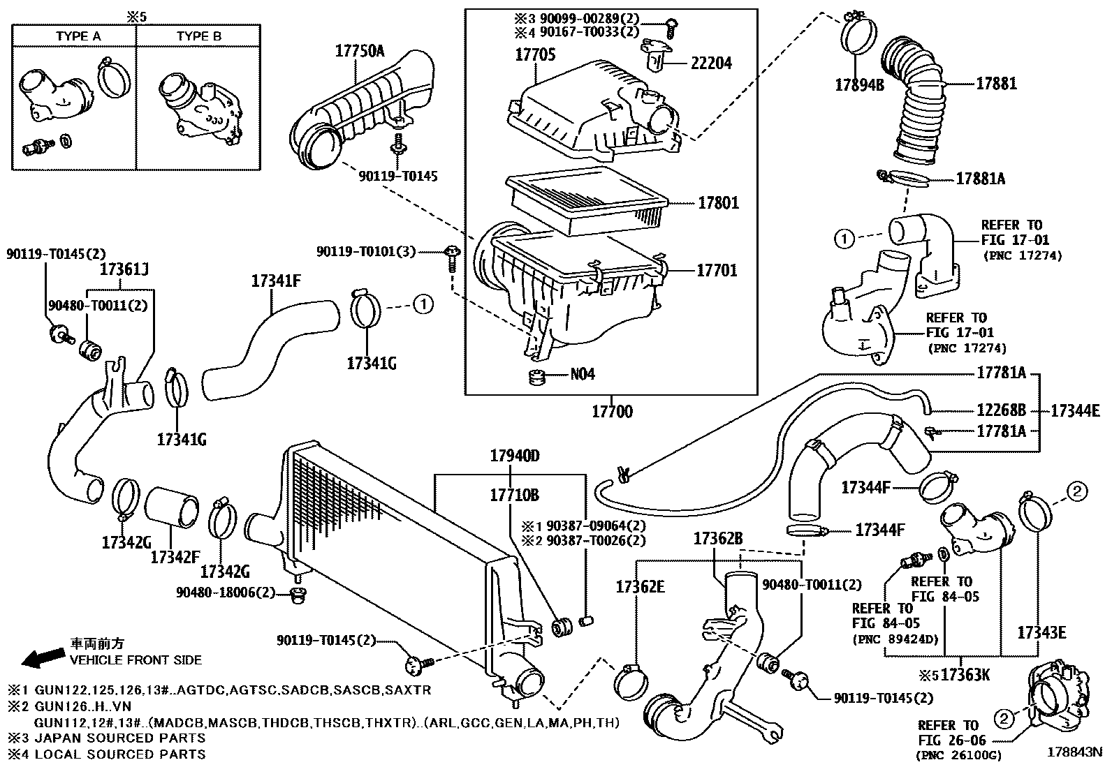 Toyota HILUX Air Cleaner EPC diagram — 178843N