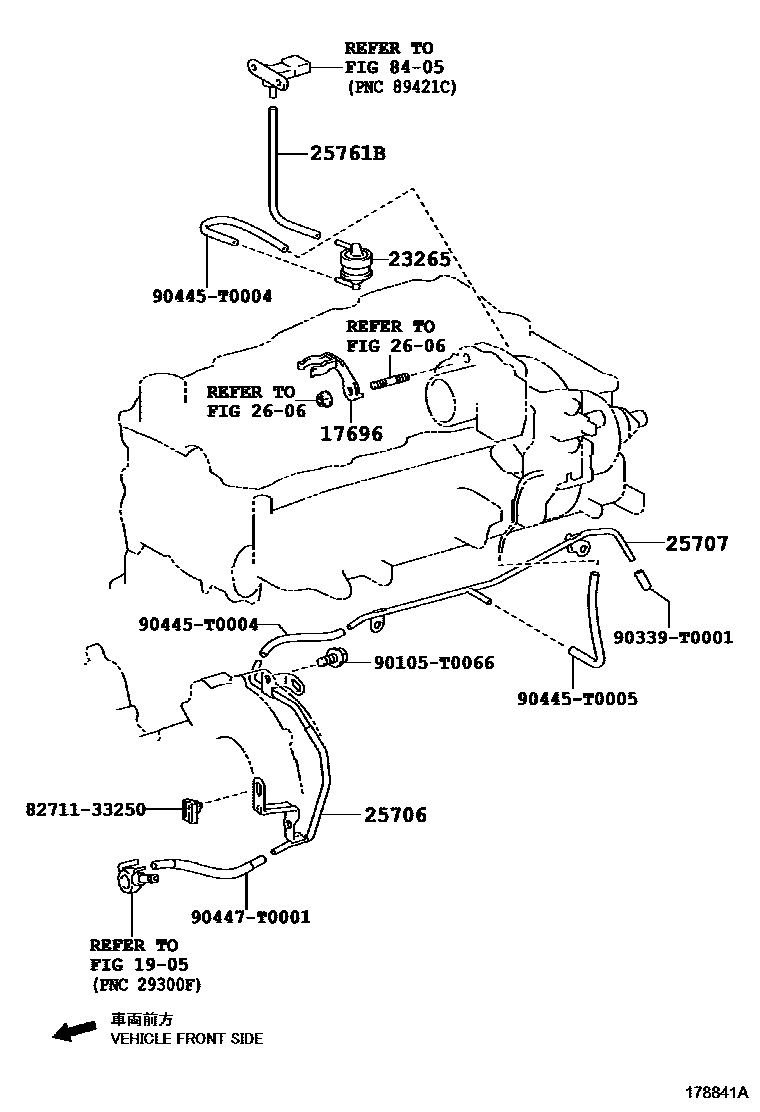 Toyota HILUX vacuum tube EPC diagram — 178841A