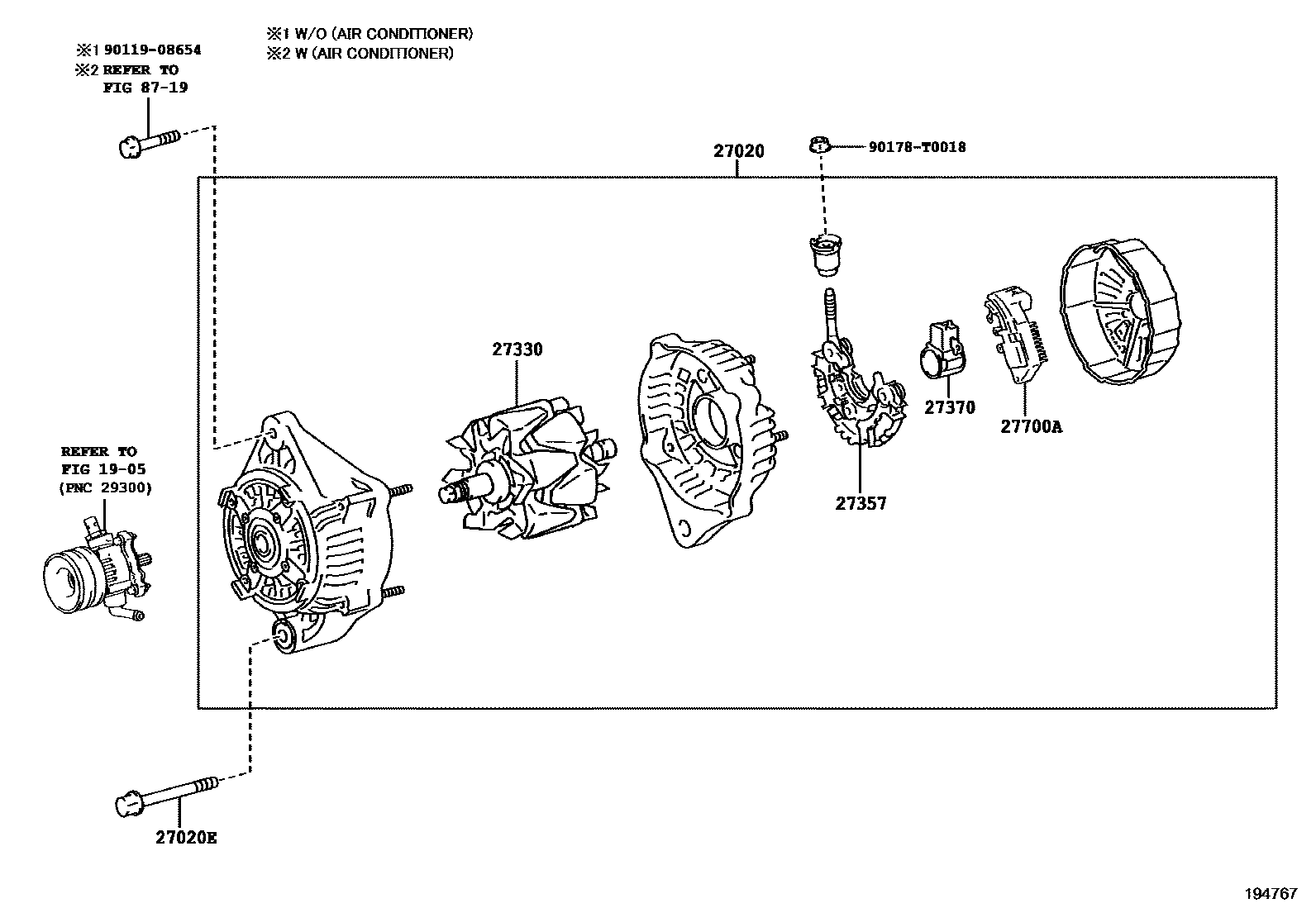 Toyota HILUX Alternator EPC diagram — 194767