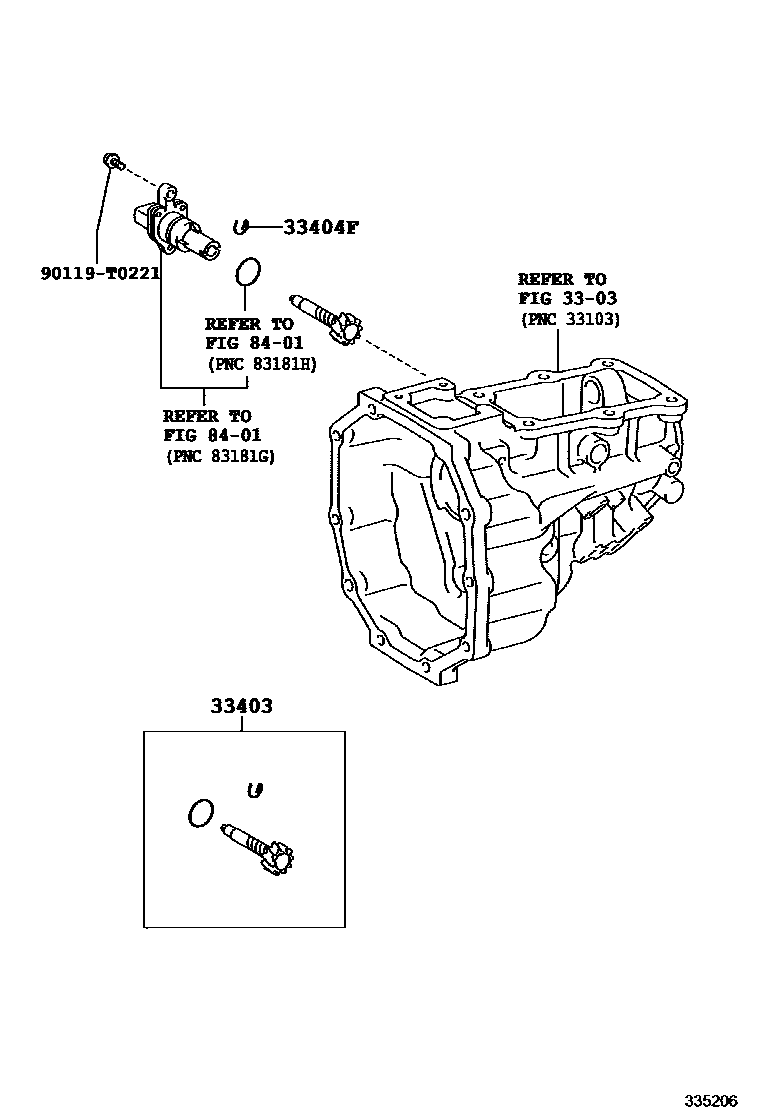 Toyota HILUX 速度表从动齿轮(MTM) EPC diagram — 335206