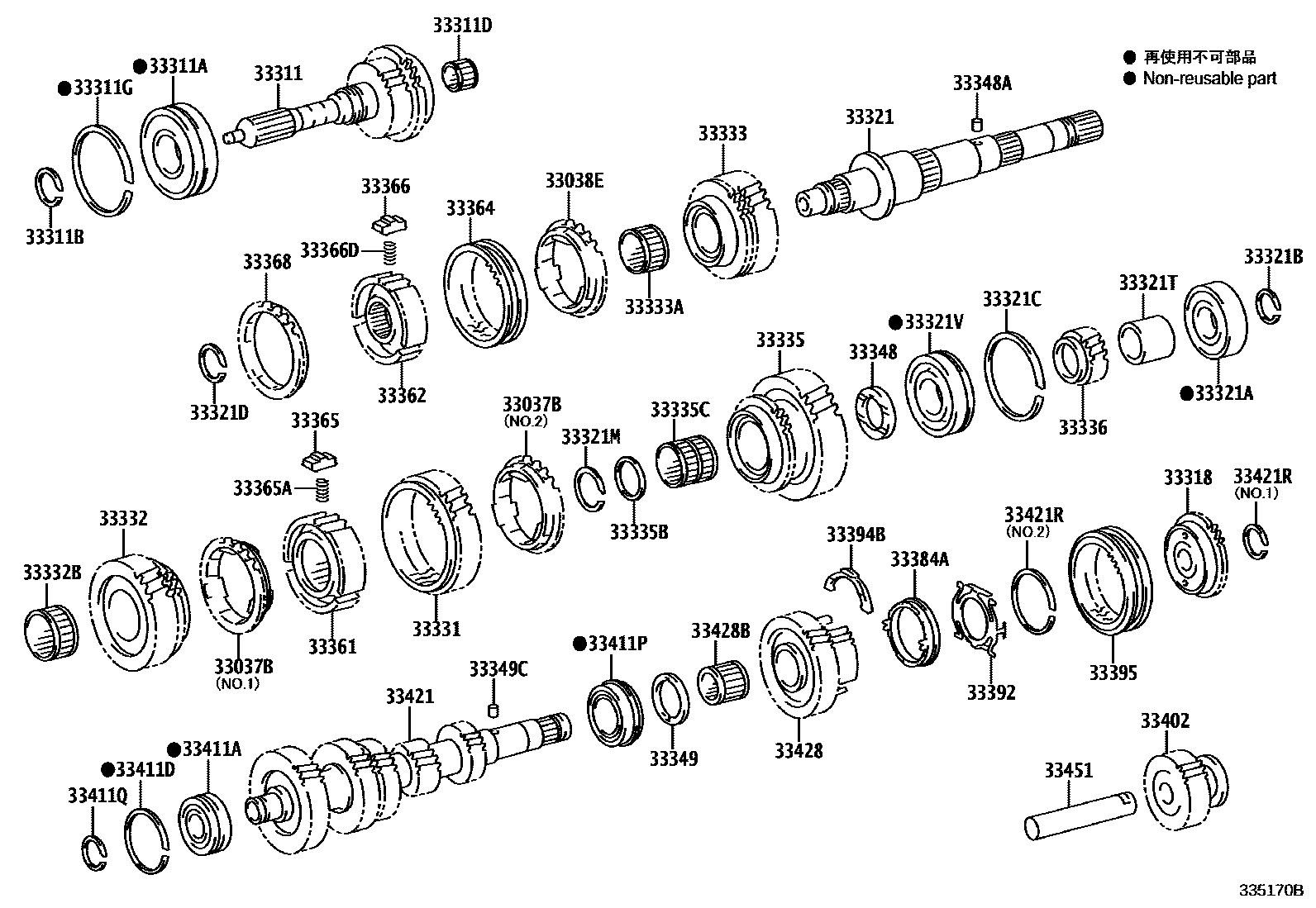 Toyota HILUX 变速器齿轮(MTM) EPC diagram — 335170B