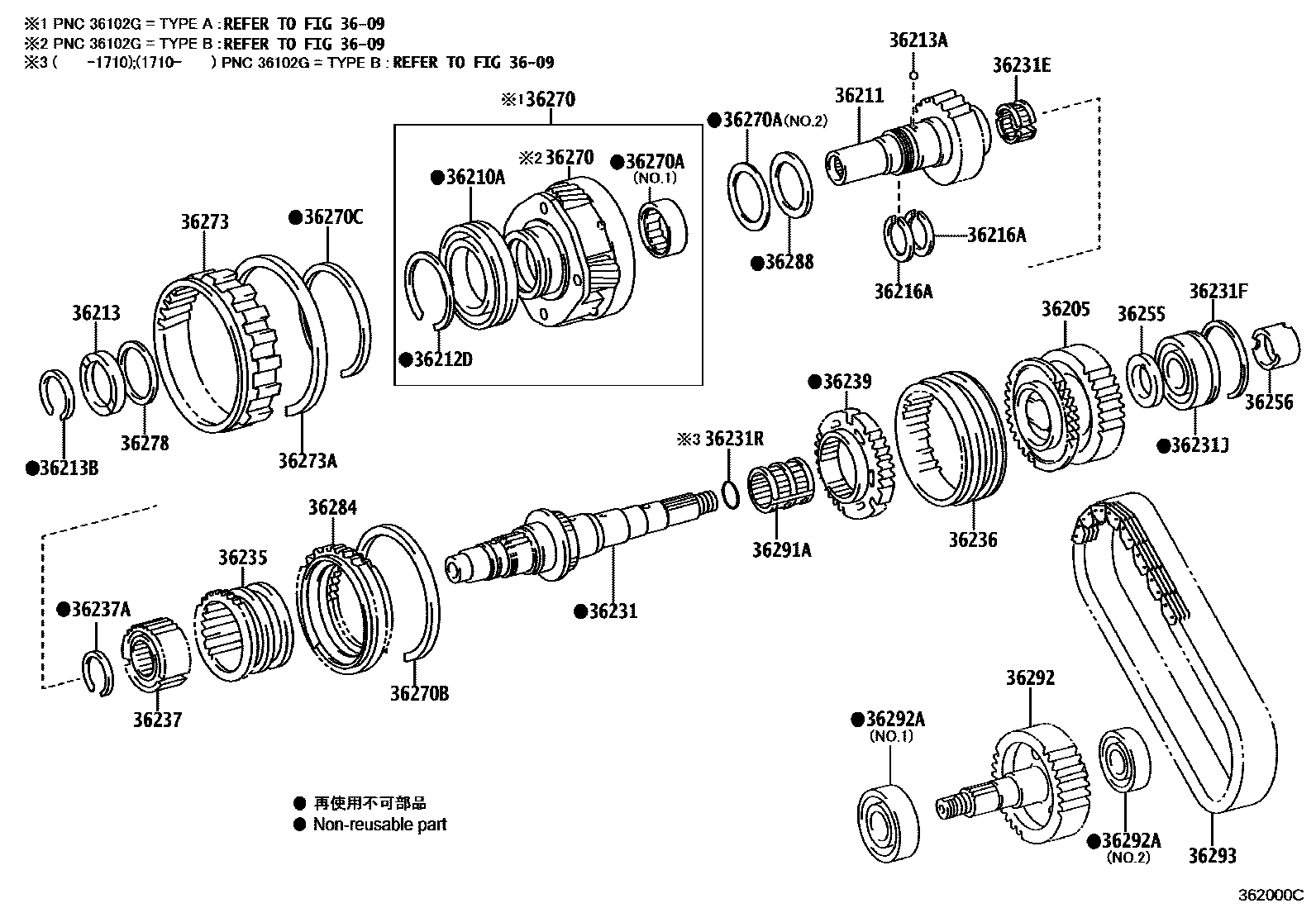 Toyota HILUX Transfer Gear EPC diagram — 362000C