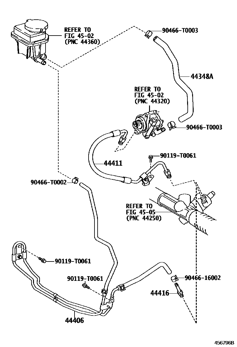 Toyota HILUX 动力转向配管 EPC diagram — 456796B