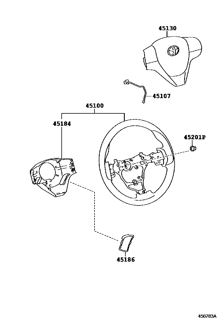 Toyota HILUX Steering Wheel EPC diagram — 456783A