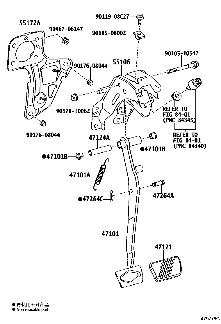 Toyota HILUX Brake Pedal & Bracket EPC diagram — 479778C