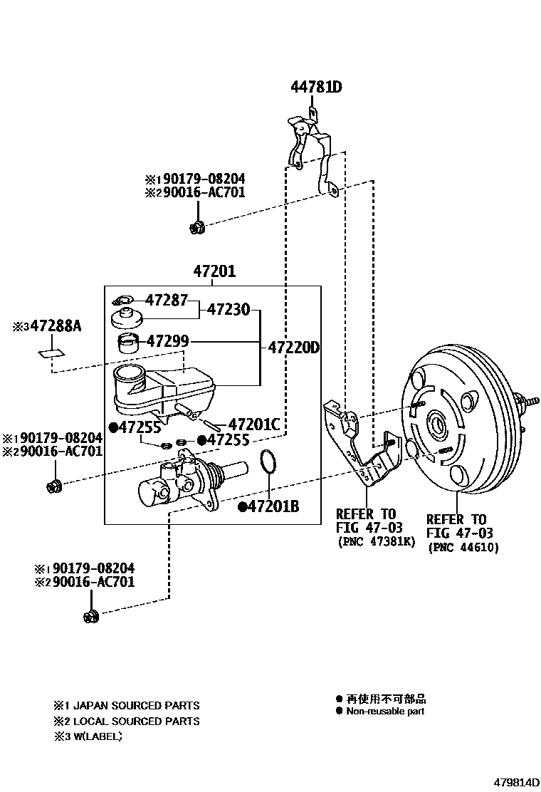 Toyota HILUX 制动总泵 EPC diagram — 479814D