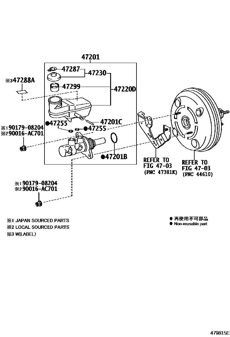 Toyota HILUX 制动总泵 EPC diagram — 479815E