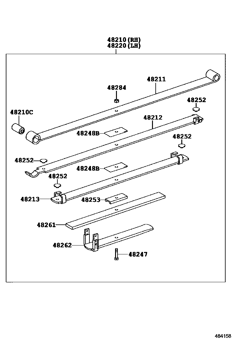 Toyota HILUX Rear Spring & Shock Absorber EPC diagram — 484158