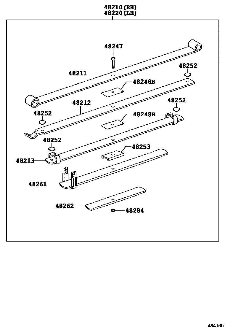 Toyota HILUX Rear Spring & Shock Absorber EPC diagram — 484160