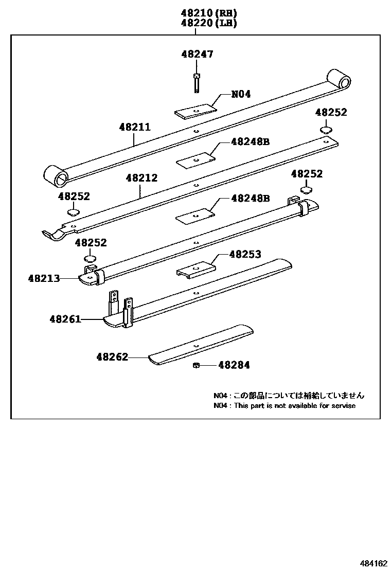 Toyota HILUX Rear Spring & Shock Absorber EPC diagram — 484162