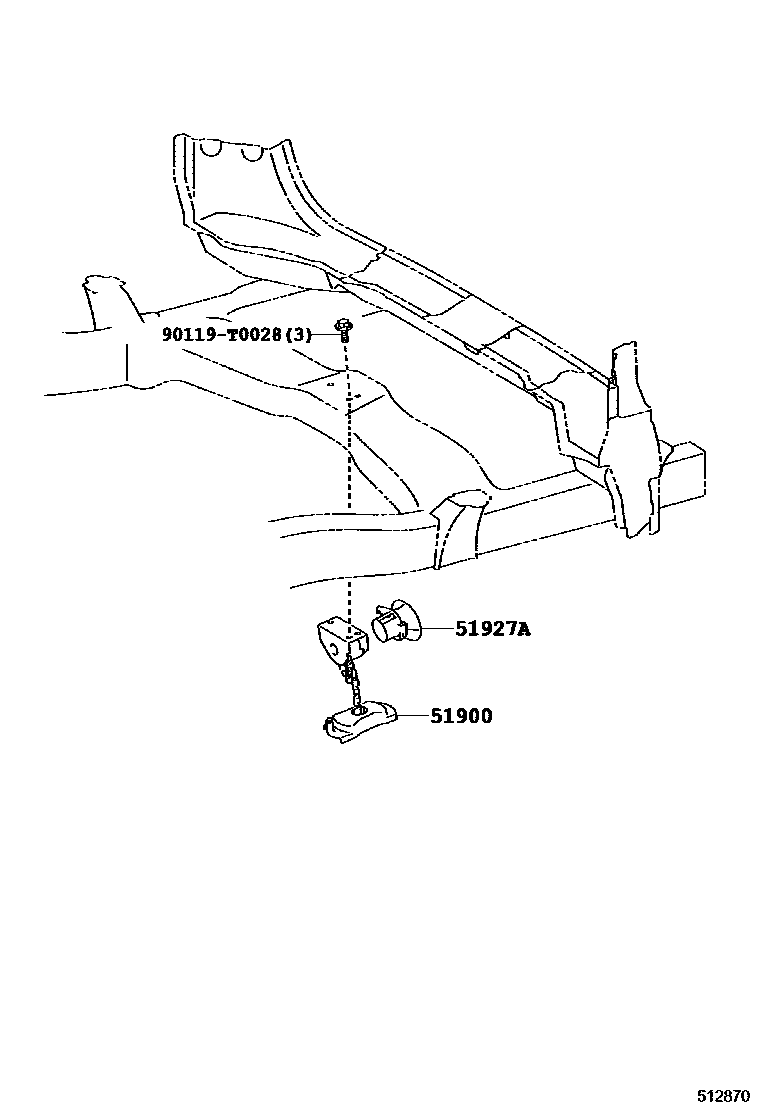 Toyota HILUX Spare tire rack EPC diagram — 512870