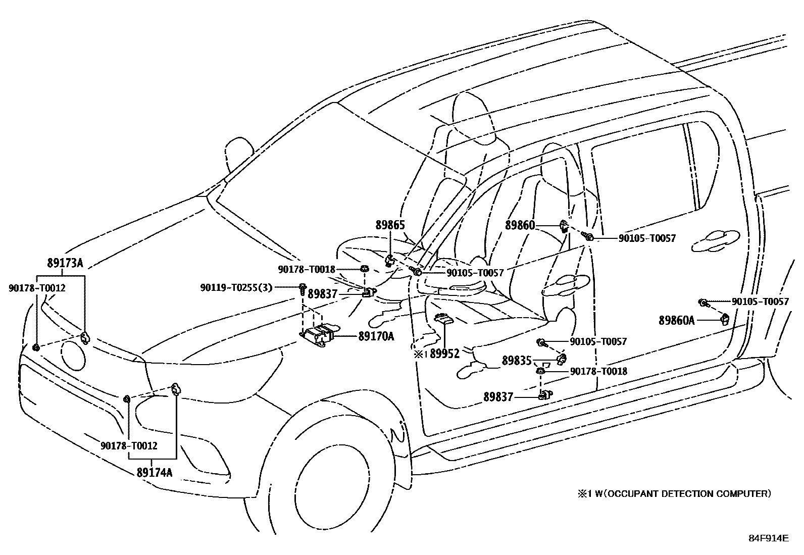 Toyota HILUX 空气囊 EPC diagram — 84F914E