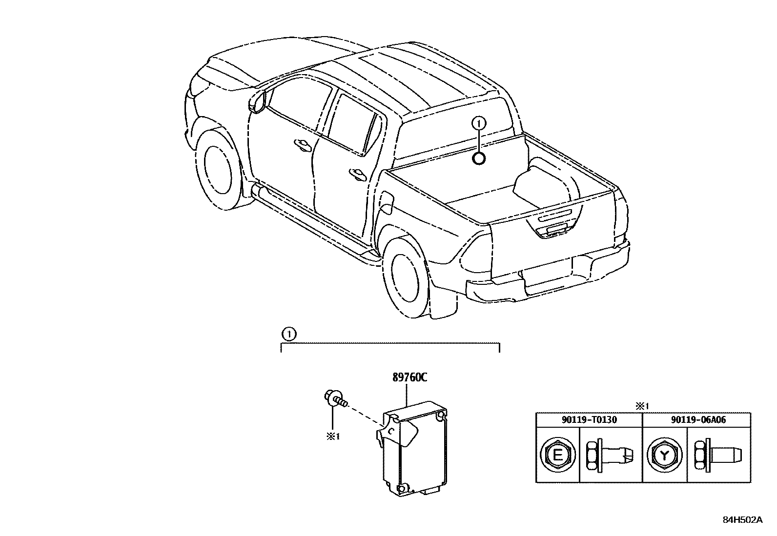 Toyota HILUX 轮胎压力警告系统 EPC diagram — 84H502A