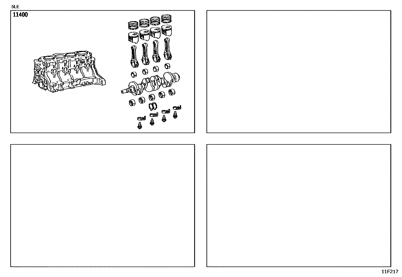 Toyota HILUX Short Block Assembly EPC diagram — 11F217