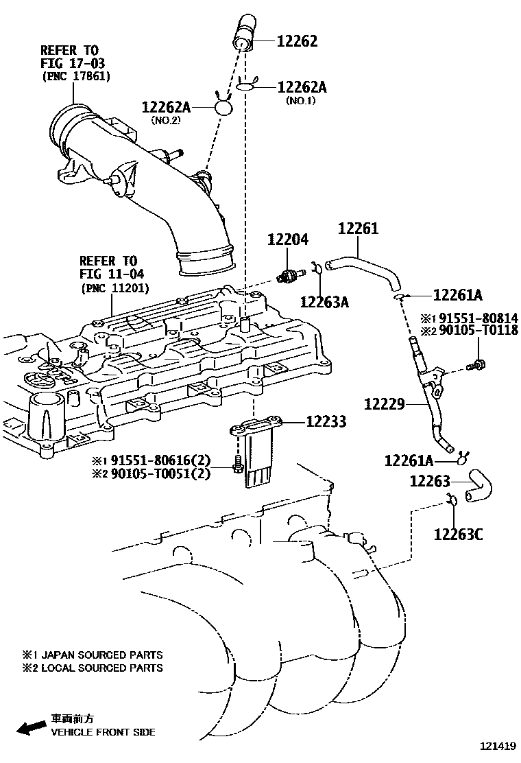 Toyota HILUX Ventilation Hose EPC diagram — 121419