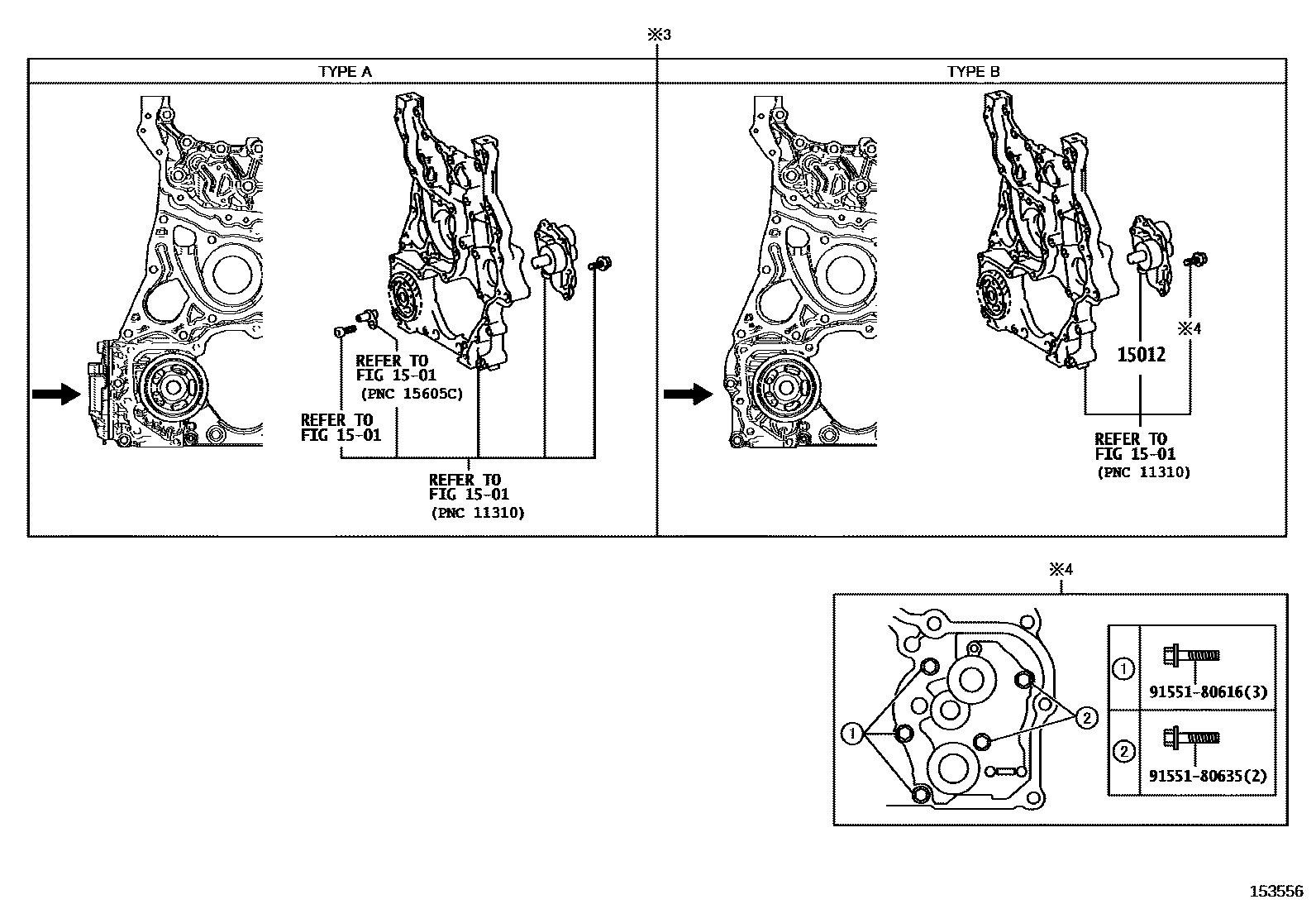 Toyota HILUX Engine Oil Pump EPC diagram — 153556
