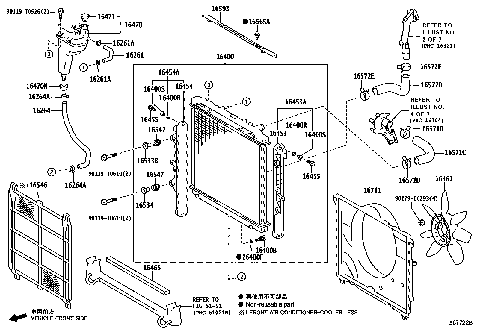 Toyota HILUX RADIATOR & WATER OUTLET EPC diagram — 167722B