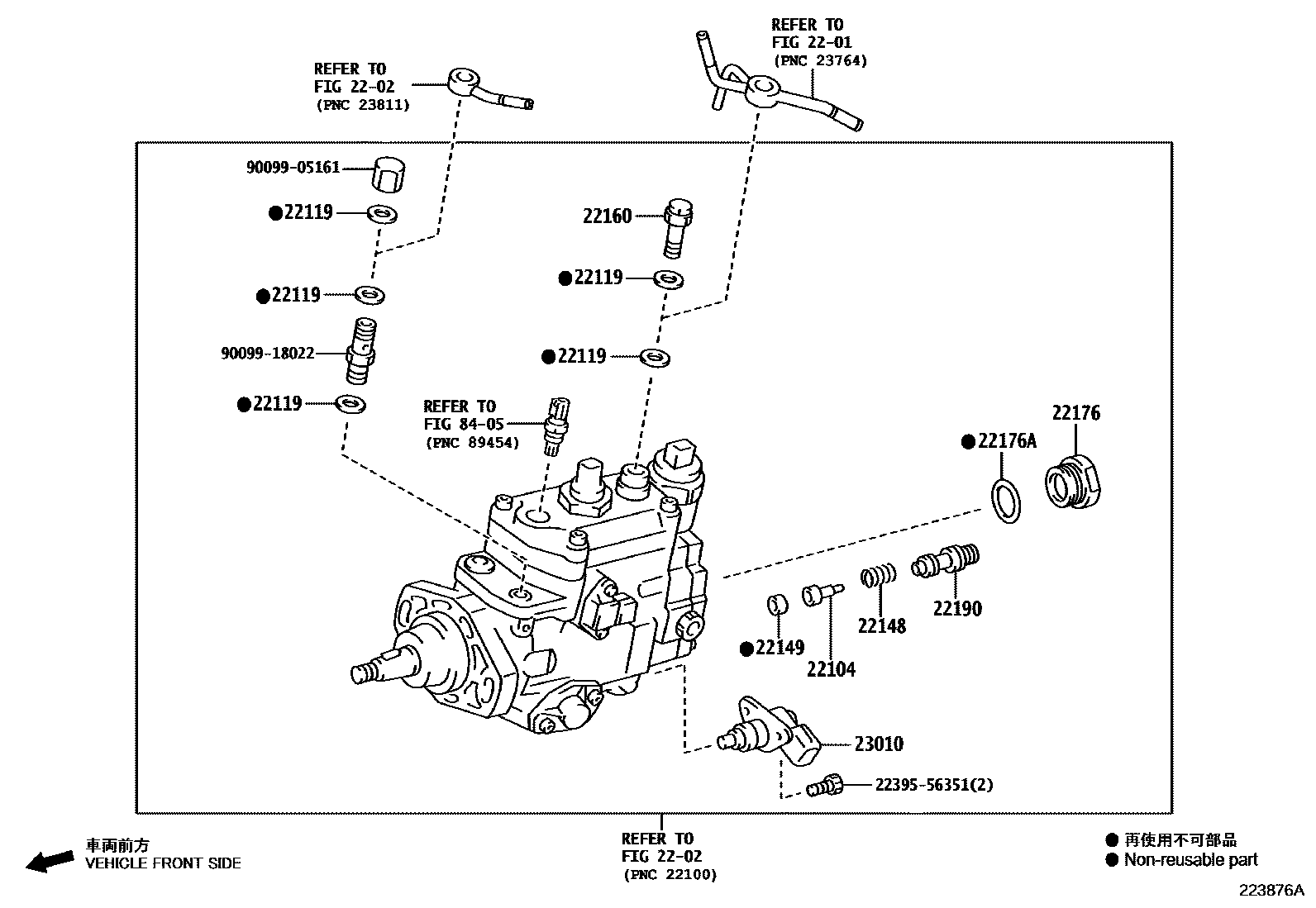 Toyota HILUX 喷油泵体 EPC diagram — 223876A